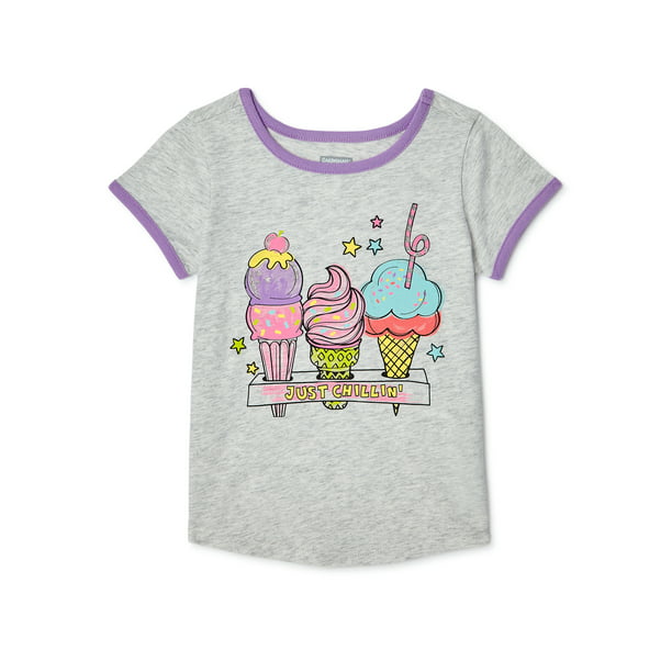 Custom Toddler T-Shirt Ice Cream Glass Cup Cotton Boy & Girl Clothes 